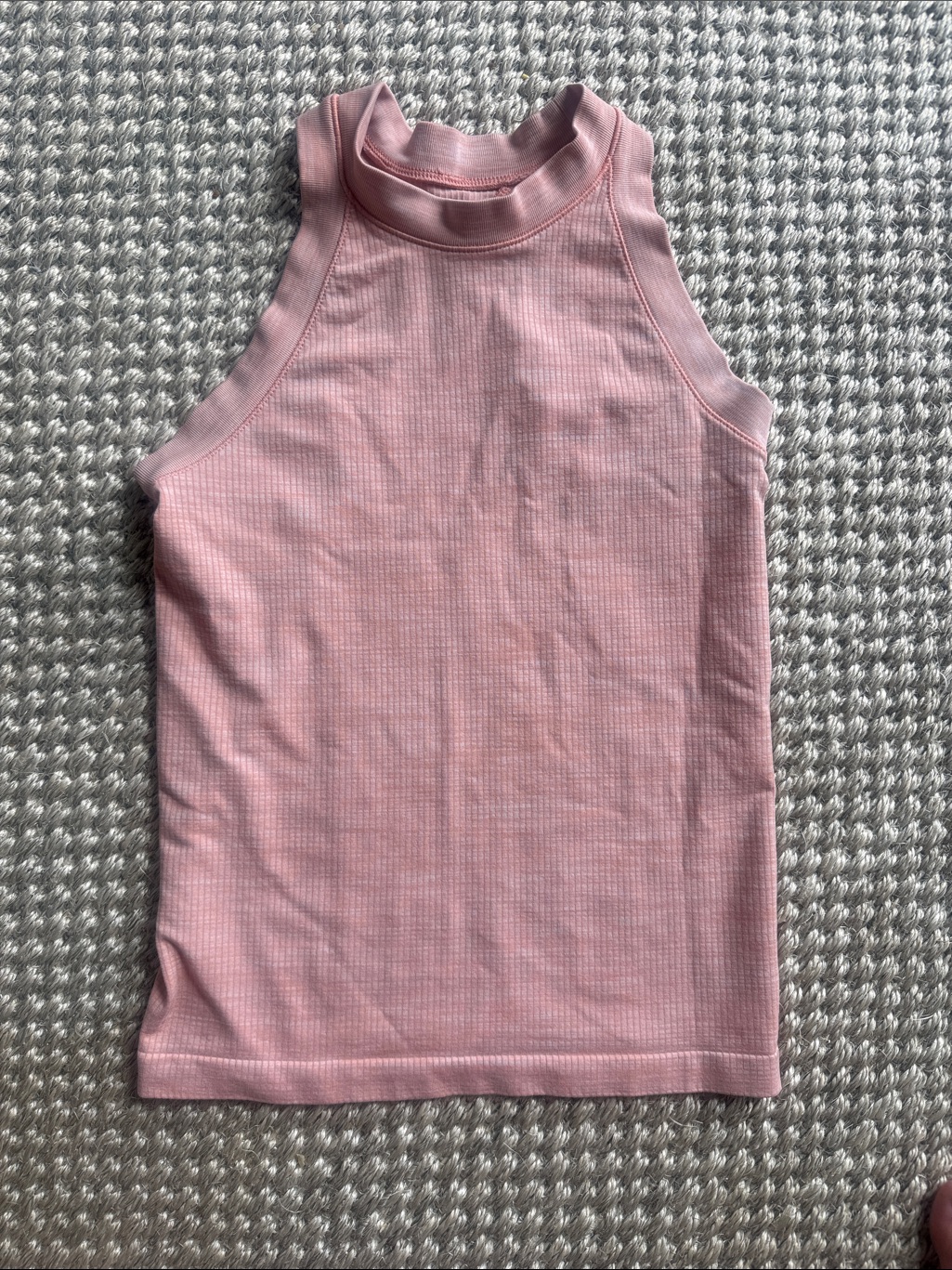 Athleta Xs Ribbed Mock Neck Tank Top - Orange Pink